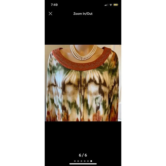 Alfred Dunner Casual Boho Multicolor Summer Beach Top Women Plus Sze 2X - Picture 6 of 6